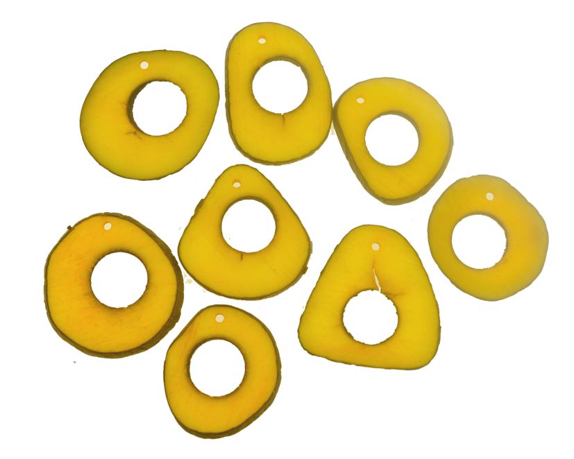 Pingente fatia argola jarina (rústica) - Amarelo (5 pçs)
